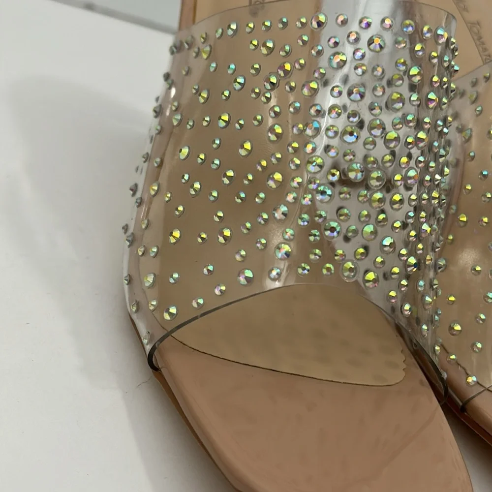 Hot Tomato Formal Heels 6.5 Silver Nude Rhinestone SKU‎ 2926